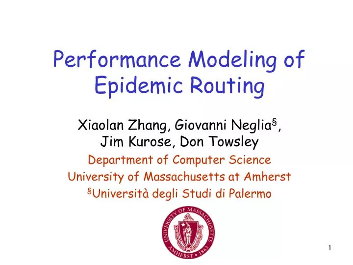 performance modeling of epidemic routing