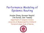 Performance Modeling of Epidemic Routing - slide 1