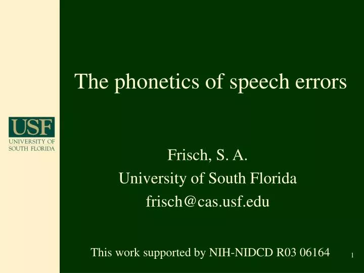 the phonetics of speech errors