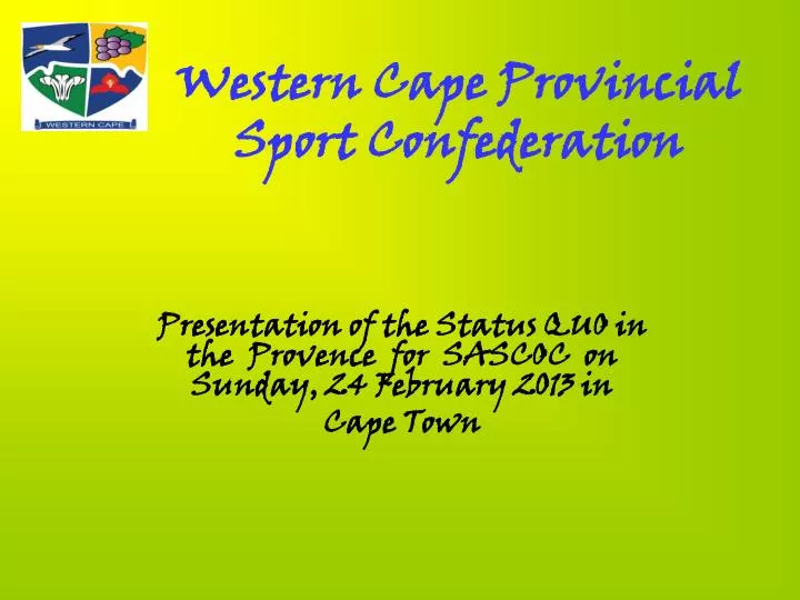 western cape provincial sport confederation