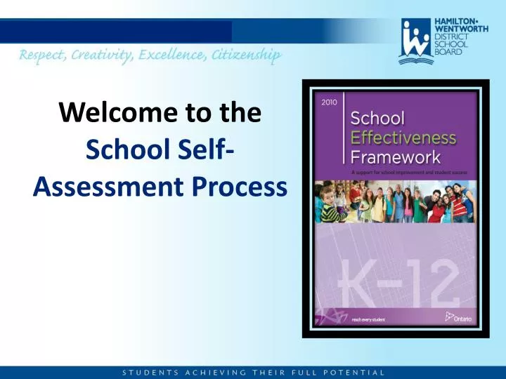 welcome to the school self assessment process