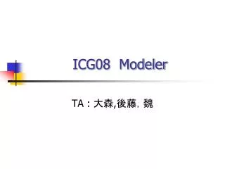 ICG08 Modeler
