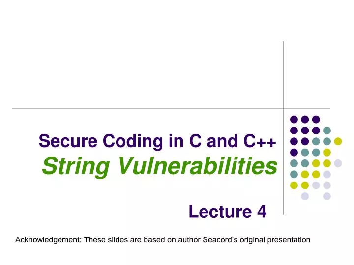 secure coding in c and c string vulnerabilities
