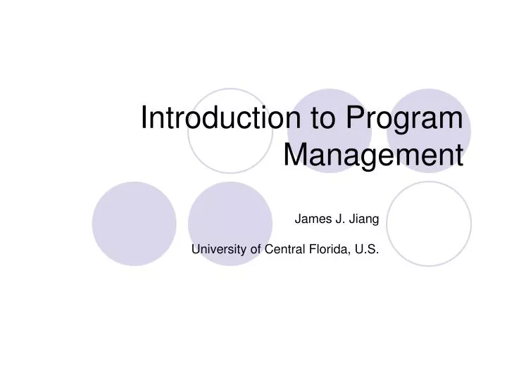 introduction to program management