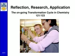 Reflection, Research, Application The on-going Transformation Cycle in Chemistry 121/123