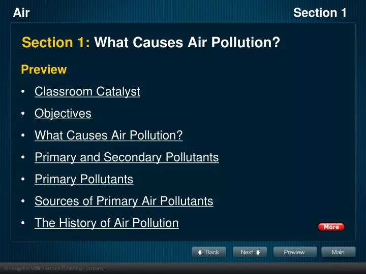 section 1 what causes air pollution