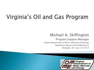 Virginia’s Oil and Gas Program
