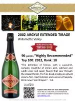 2002 Argyle Extended Tirage, Willamette Valley - 96 Points, Highly Recommended Sparkling Wine - slide 1