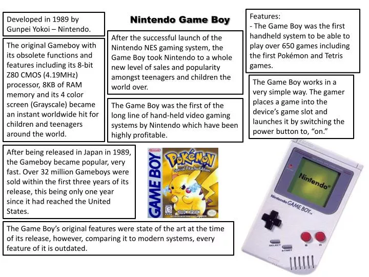 PPT - Nintendo Game Boy PowerPoint Presentation, free download