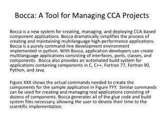 Bocca: A Tool for Managing CCA Projects