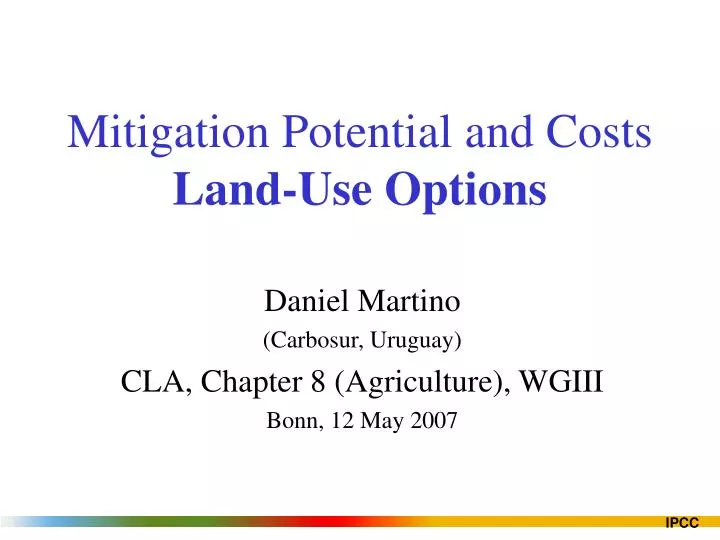 mitigation potential and costs land use options