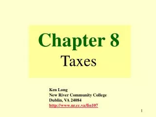 Chapter 8 Taxes
