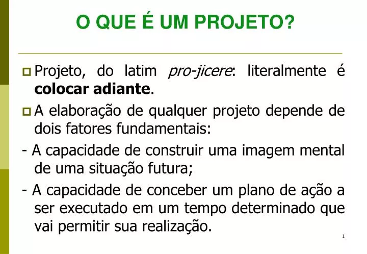 o que um projeto