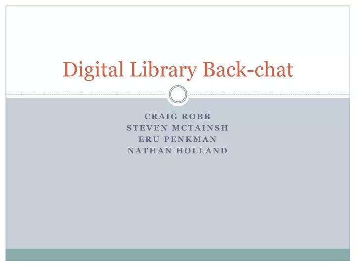 digital library back chat