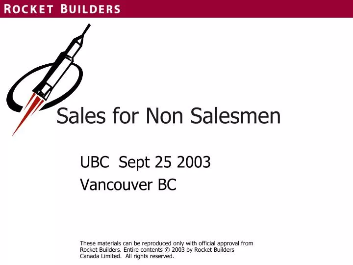 sales for non salesmen