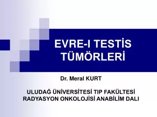 EVRE-I TESTİS TÜMÖRLERİ