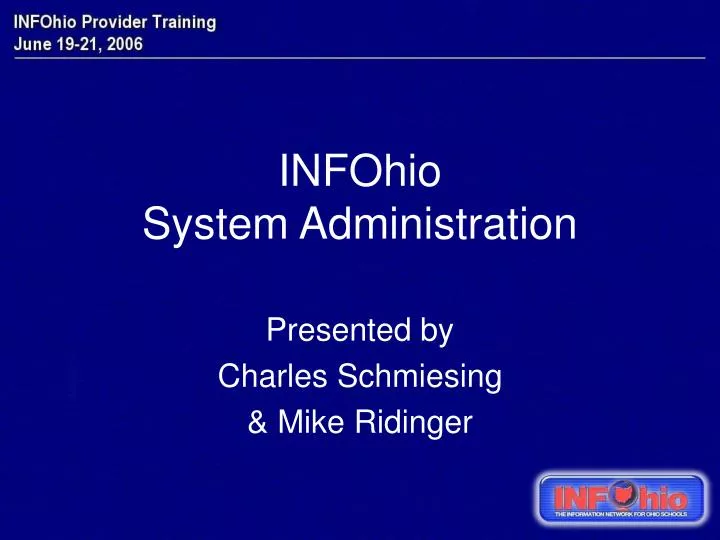infohio system administration