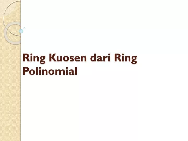 ring kuosen dari ring polinomial