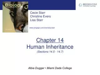 Chapter 14 Human Inheritance (Sections 14.5 - 14.7)
