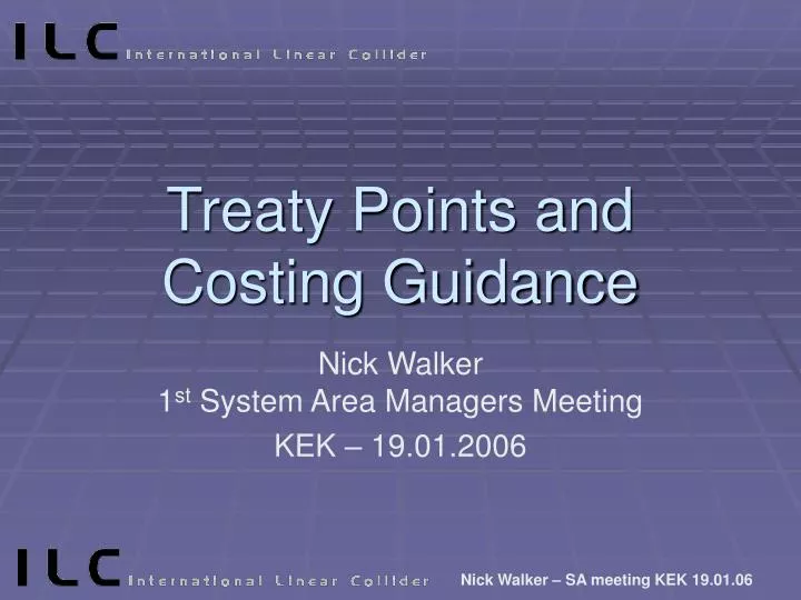 treaty points and costing guidance