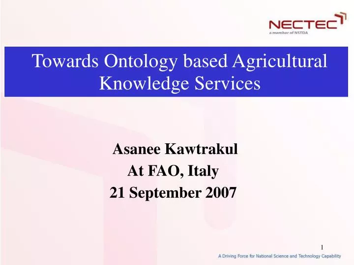 towards ontology based agricultural knowledge services