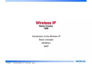 Wireless IP Marko Ovaska 1998