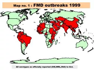 Map no. 1 : FMD outbreaks 1999