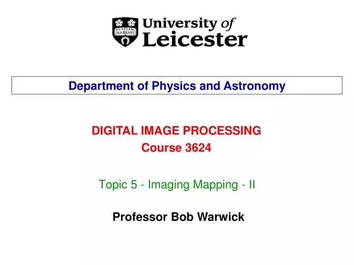 topic 5 imaging mapping ii
