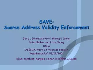 SAVE: Source Address Validity Enforcement