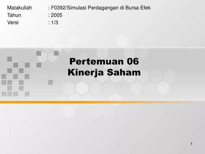 pertemuan 06 kinerja saham