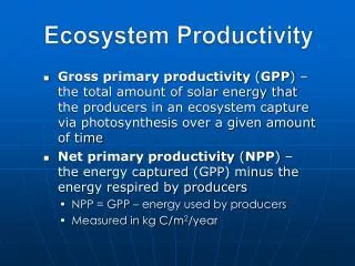 Ecosystem Productivity