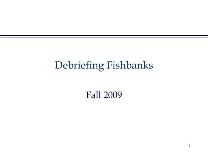 debriefing fishbanks