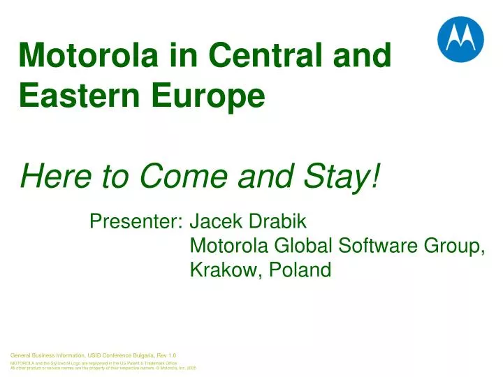 motorola in central and eastern europe here to come and stay