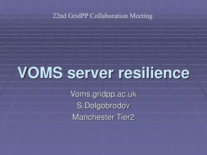 voms server resilience