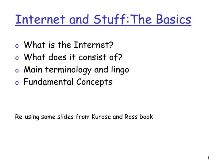 internet and stuff the basics