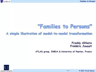 &quot;Families to Persons&quot; A simple illustration of model-to-model transformation Freddy Allilaire