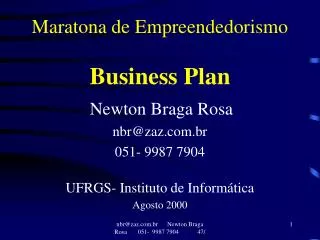 Maratona de Empreendedorismo Business Plan