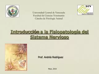 Introducción a la Fisiopatología del Sistema Nervioso