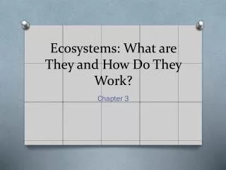 Ecosystems: What are They and How Do T hey W ork?