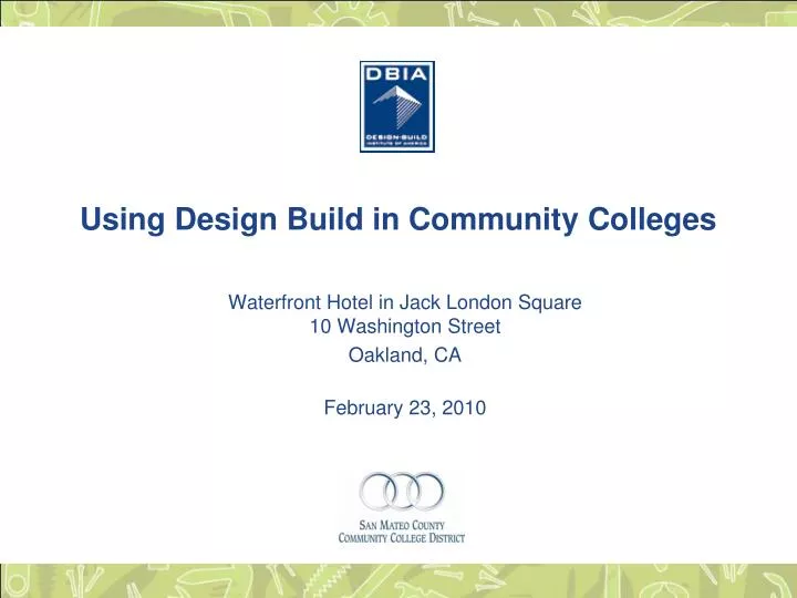 using design build in community colleges