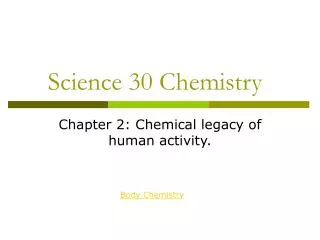 Science 30 Chemistry