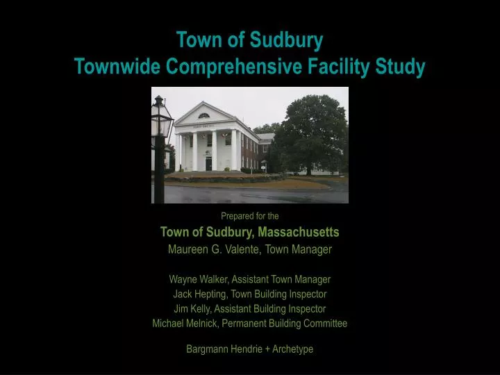 town of sudbury townwide comprehensive facility study