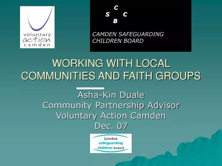 working with local communities and faith groups