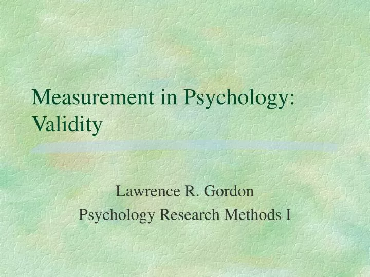 measurement in psychology validity