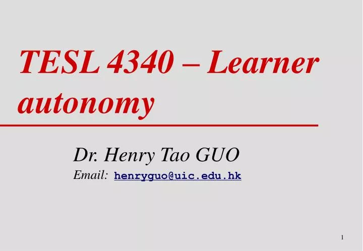 tesl 4340 learner autonomy