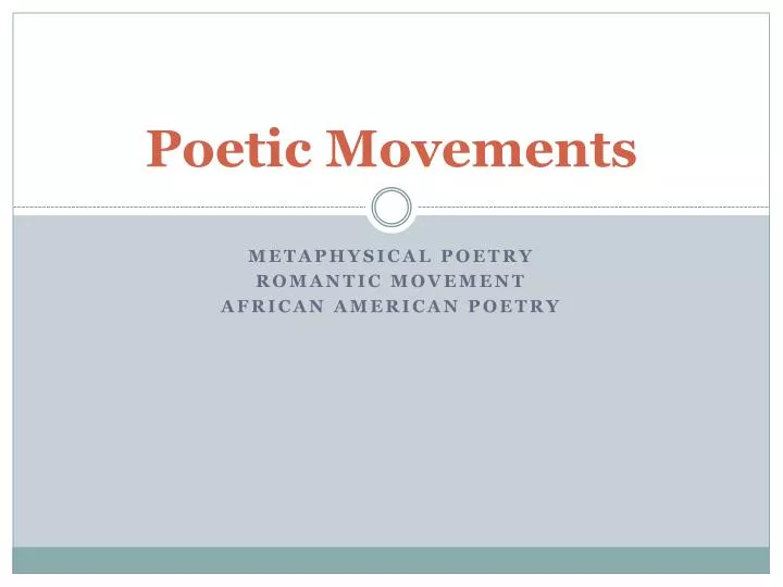 poetic movements