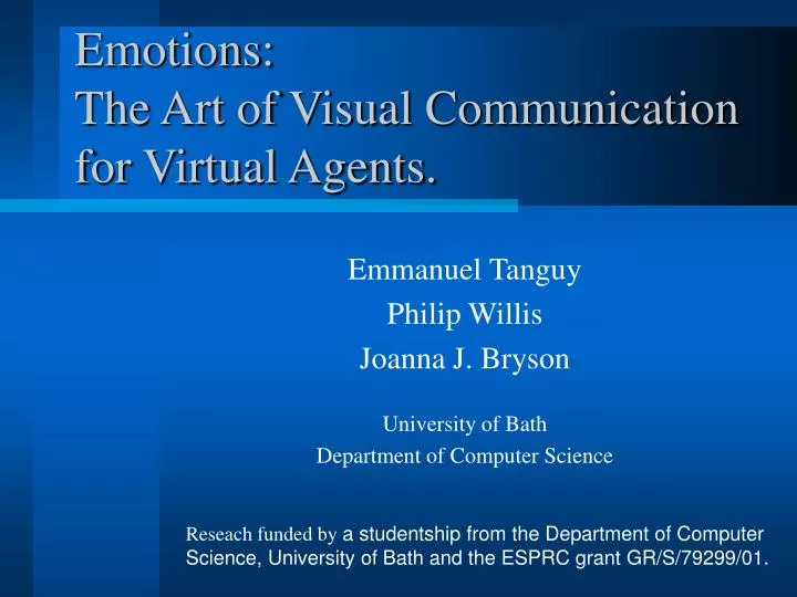 emotions the art of visual communication for virtual agents