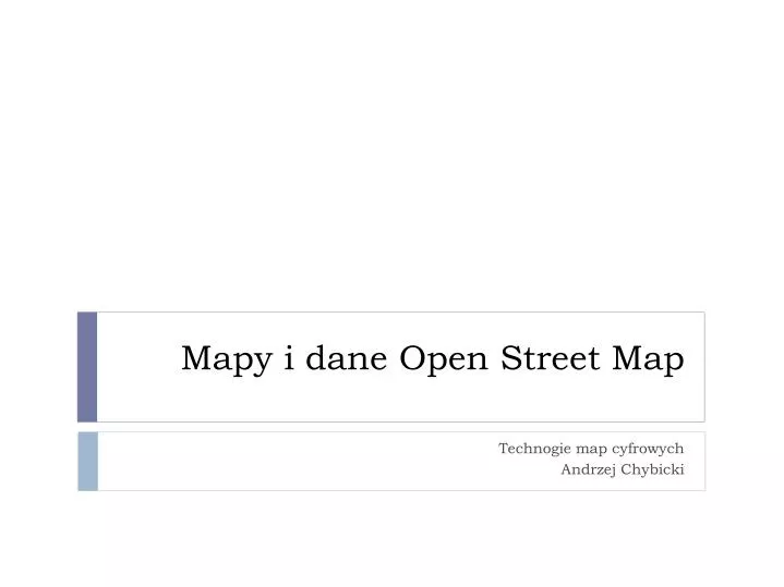 mapy i dane open street map