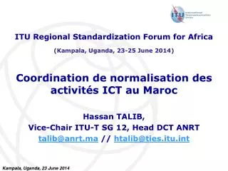 Coordination de normalisation des activités ICT au Maroc