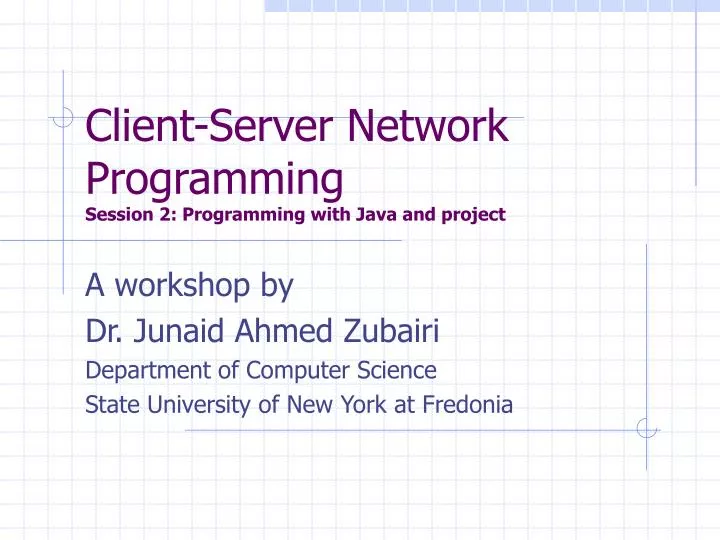 client server network programming session 2 programming with java and project